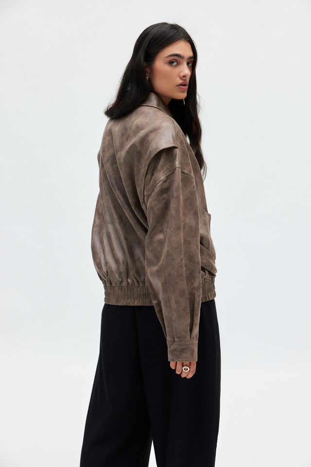 Lioness Kenny Faux Leather Bomber Jacket #3