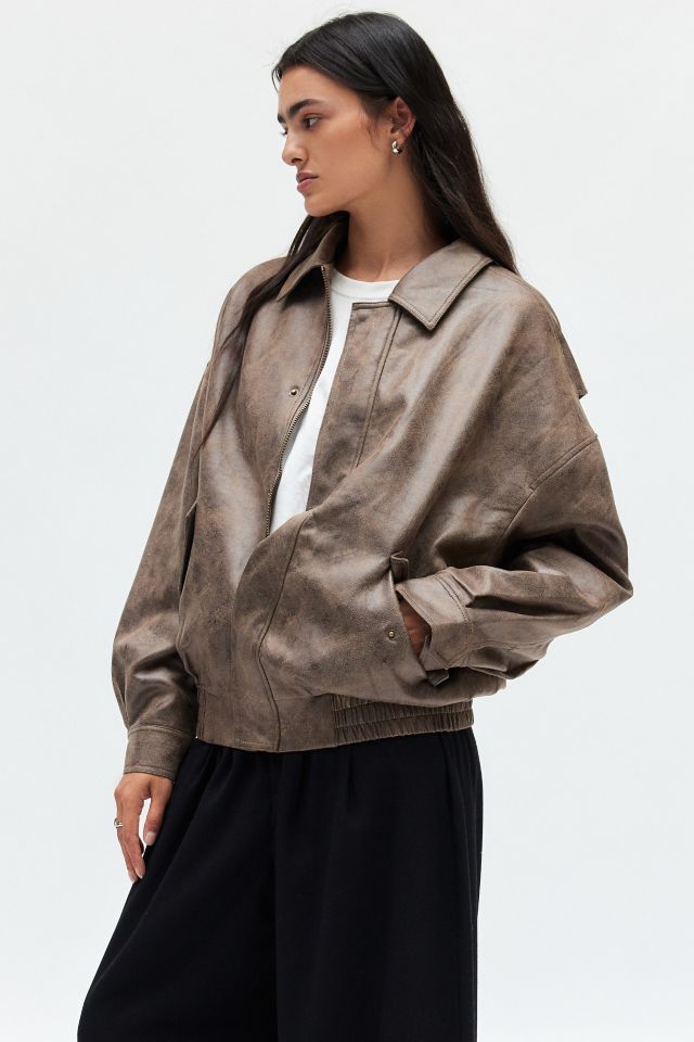 Lioness Kenny Faux Leather Bomber Jacket #4