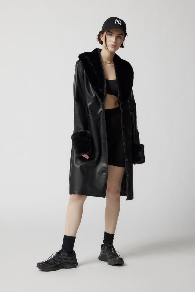 Lioness Brooklyn Faux Leather Longline Coat #1