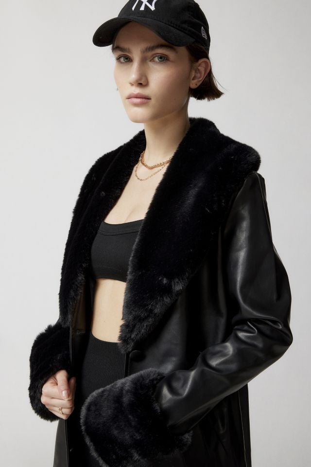 Lioness Brooklyn Faux Leather Longline Coat #2
