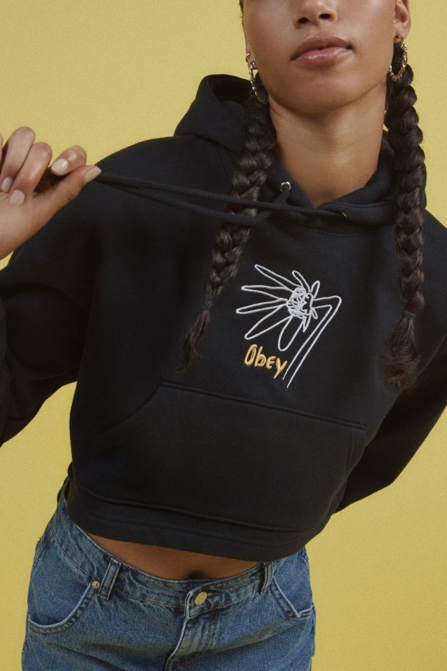 OBEY Willow Cropped Hoodie Sweatshirt #2
