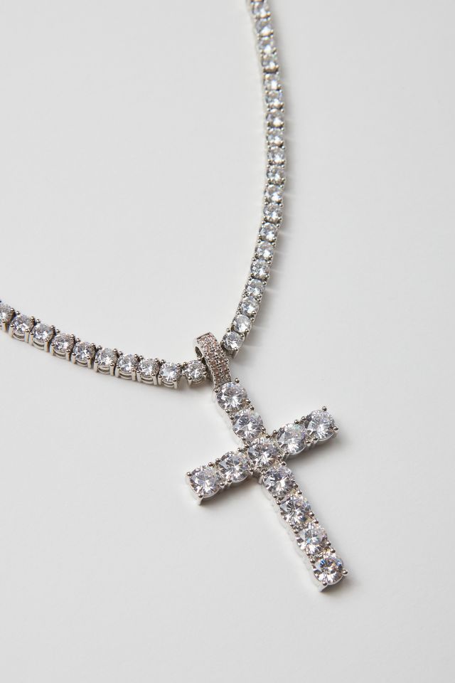 King Ice Cross Pendant Tennis Necklace #1