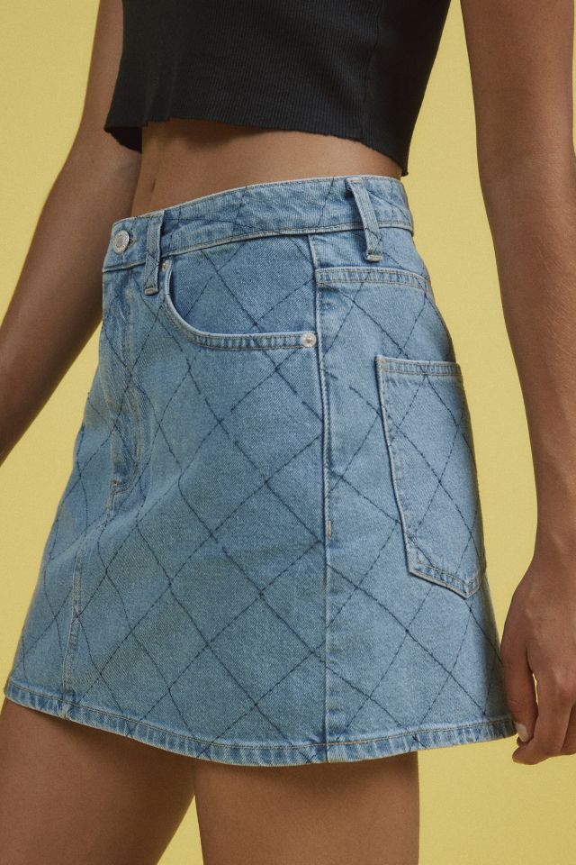Mini Jupe en Denim Matelassé OBEY Kalli #1