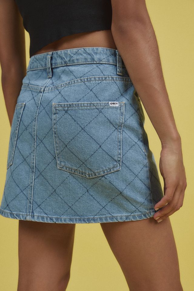 Mini Jupe en Denim Matelassé OBEY Kalli #3