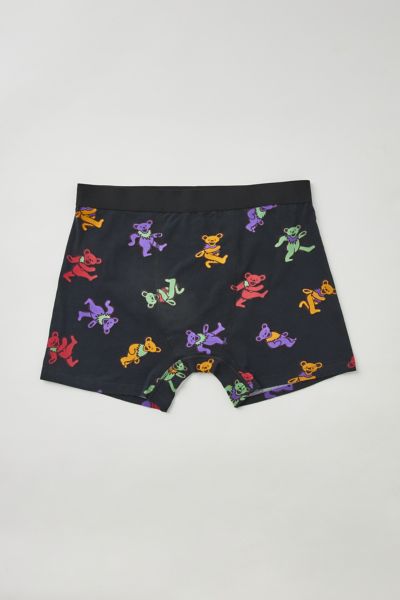Urban Outfitters Grateful Dead Tossed Bear Icon Boxer Brief In Black, Men's At