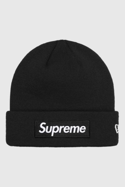 Supreme New Era Box Logo Beanie (fw22) In Oyster, Men's At Urban Outfitters In Oyster