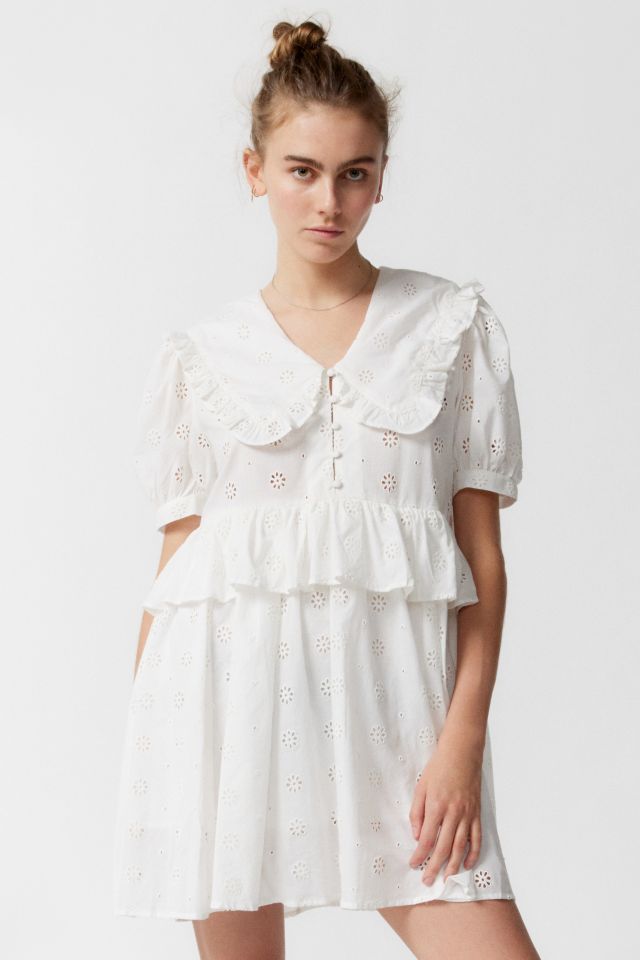 UO Scarlet Eyelet Mini Dress | Urban Outfitters