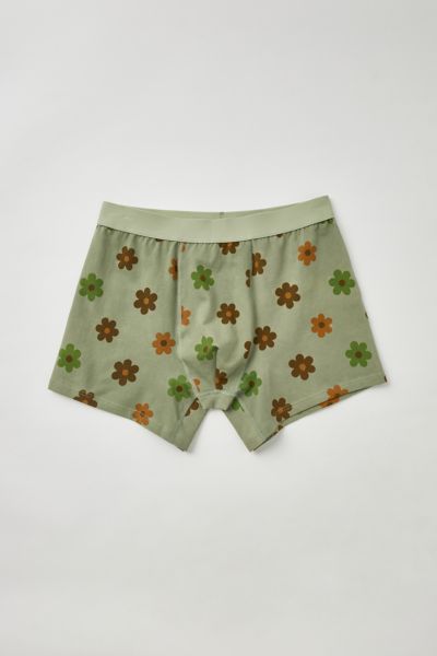 Urban Outfitters Doodle Floral Icon Boxer Brief In Olive, Men's At
