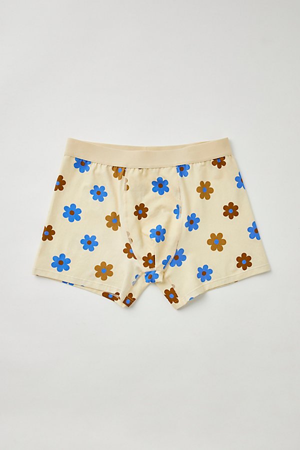 Urban Outfitters Doodle Floral Boxer Brief In Khaki, Men's At