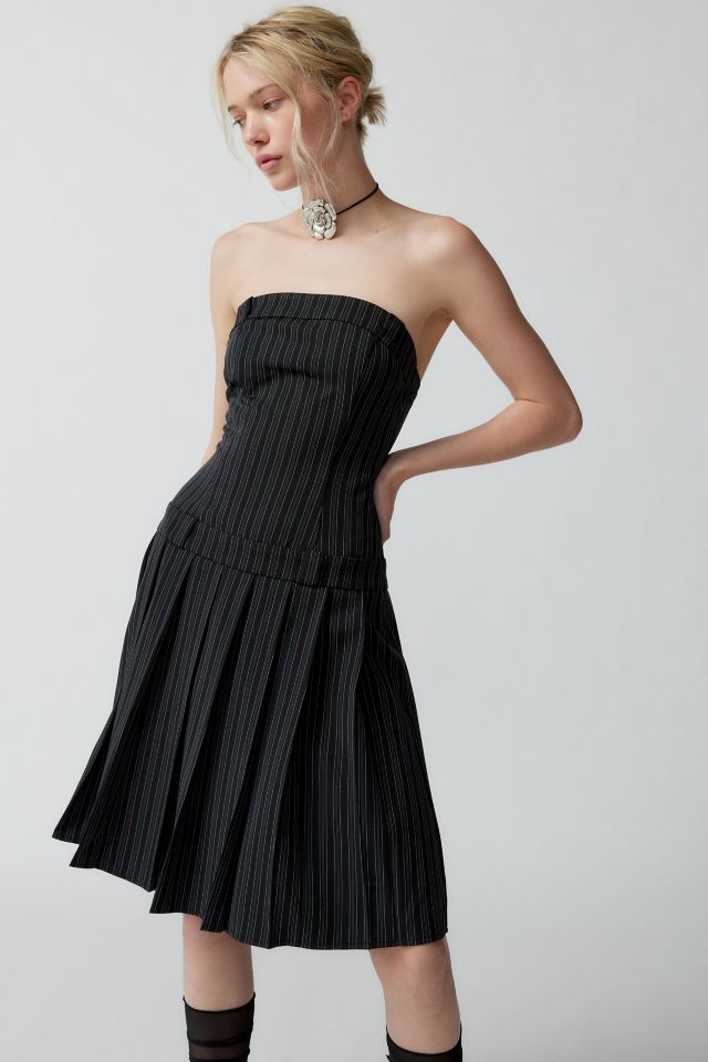 Black pinstripe outlet dress