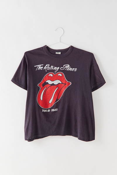 T-shirt Vintage Rolling Stones 1982 Taille S – Noir, Manches Courtes, Neuf Avec Défauts