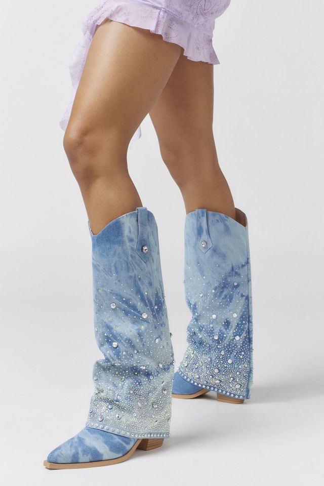 Azalea Wang Mellow Denim Cowboy Boot #1