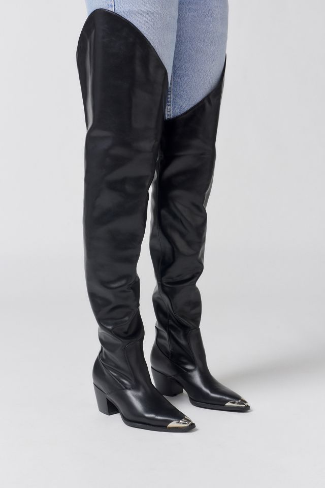 Thigh high cheap western boots