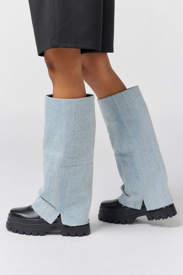 Azalea Wang Shuri Denim Foldover Boot | Urban Outfitters