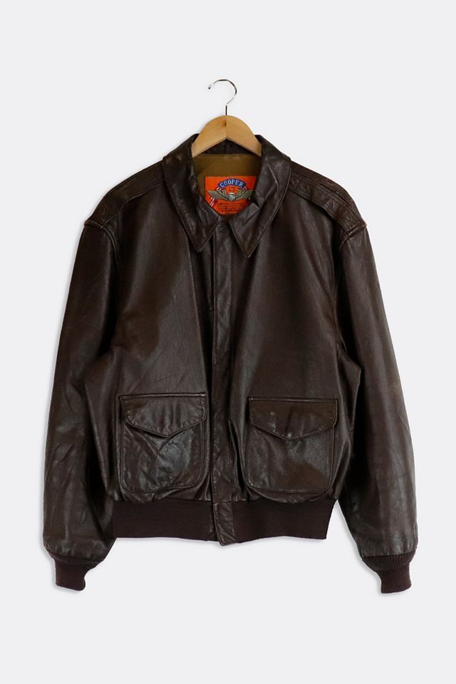 Vintage Cooper Brown Leather Jacket | Urban Outfitters Vintage Cooper Brown Leather Jacket | Urban Outfitters