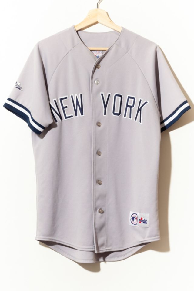 Vintage 1990s New York Yankees Official Spell Out Gray Jersey