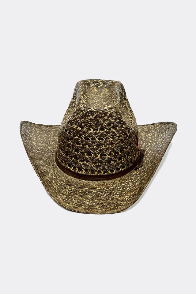 Vintage 1960’S Contrast Straw Cowboy Hat #1