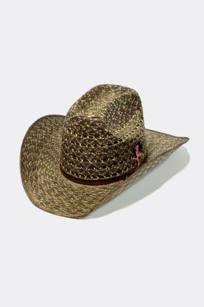 Vintage 1960’S Contrast Straw Cowboy Hat