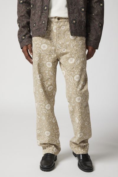 DICKIES ELLIS FLORAL CARPENTER PANT IN IVORY, MEN'S AT URBAN OUTFITTERS 