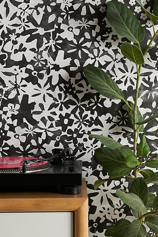 Urban Outfitters Uo Home Olive Removable Wallpaper In Black/white At