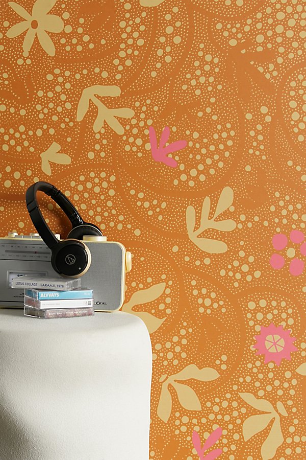 Urban Outfitters Uo Home Phillipa Removable Wallpaper In Orange At