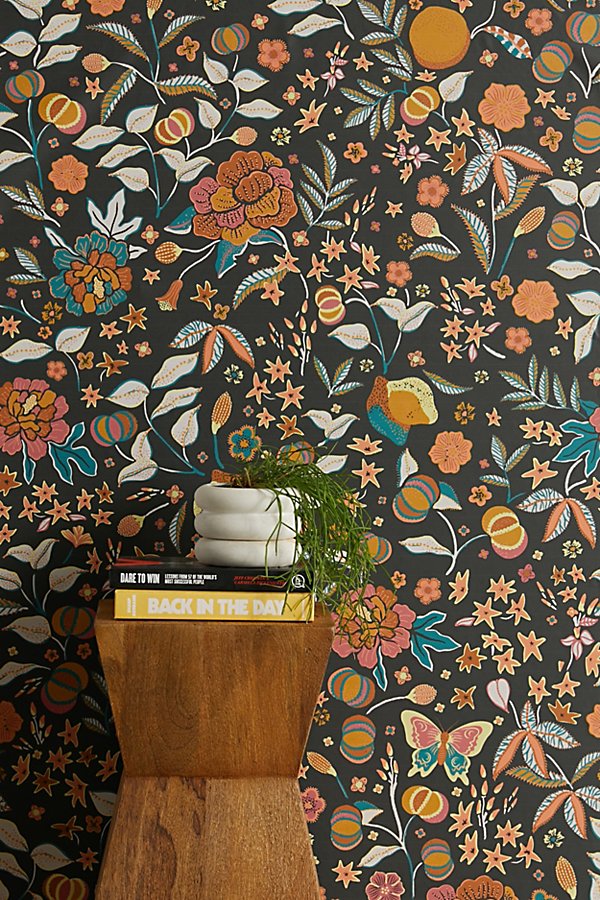 Urban Outfitters Uo Home Hazel Removable Wallpaper In Black At  In Multi