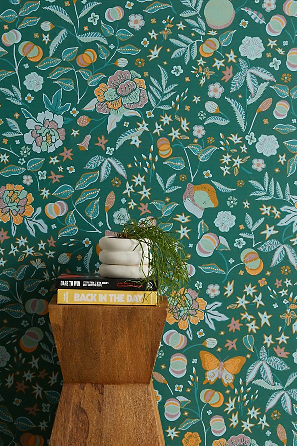 Urban Outfitters Uo Home Hazel Removable Wallpaper In Turquoise At  In Green