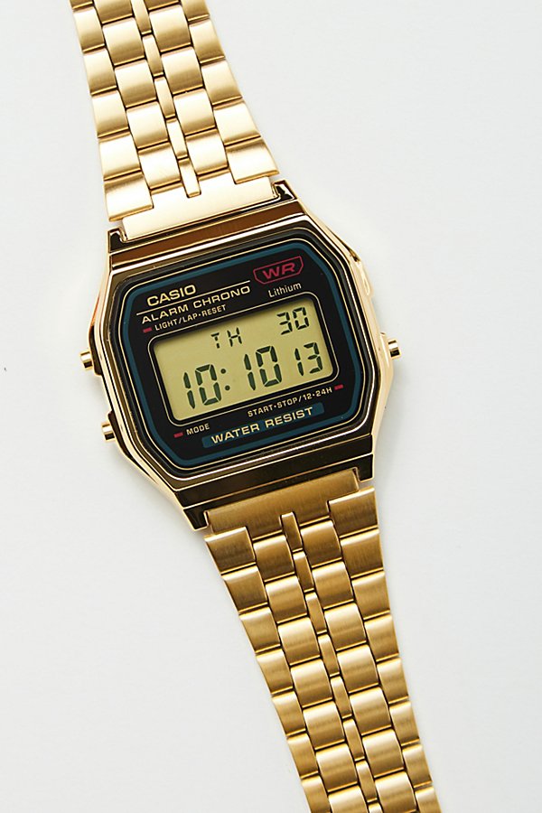 Casio A159wgea-1vt Watch In Black, Men's At Urban Outfitters