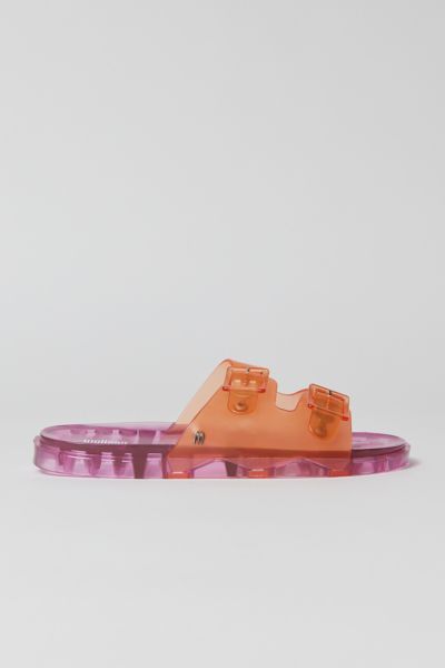 Melissa Wide Slide Sandal In Orange + Pink
