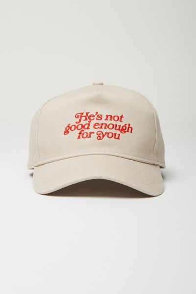 Urban Outfitters He's Not Good Enough For You Baseball Hat In Cream, Men's At