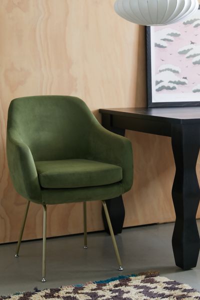 Habitat green velvet discount chair