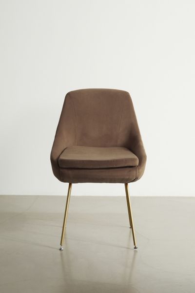 Urban Outfitters Tilly Velvet Dining Chair In Brown
