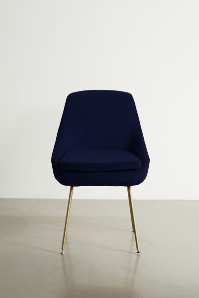 Urban Outfitters Tilly Upholstered Velvet Dining Chair In Navy At  In Navy