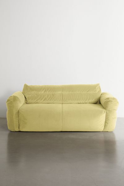 Urban Outfitters Matilda Velvet Bean Bag Sofa In Chartreuse