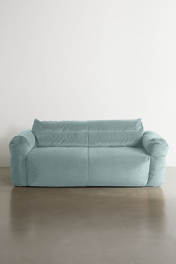 Urban Outfitters Matilda Velvet Bean Bag Sofa In Slate At  In Blue