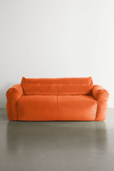 Urban Outfitters Matilda Velvet Bean Bag Sofa In Burnt Orange