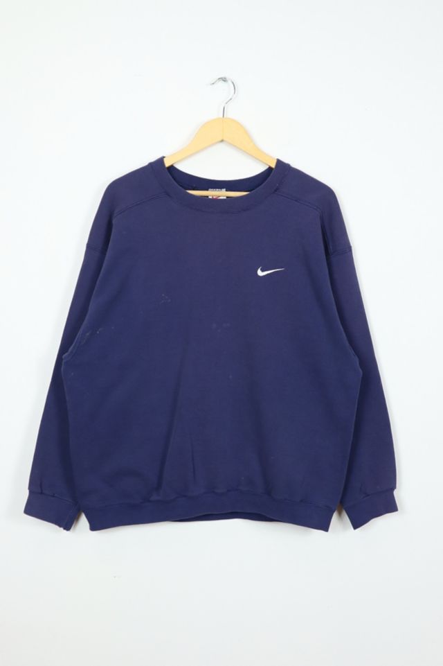 Vintage nike crewneck sweatshirt navy online blue