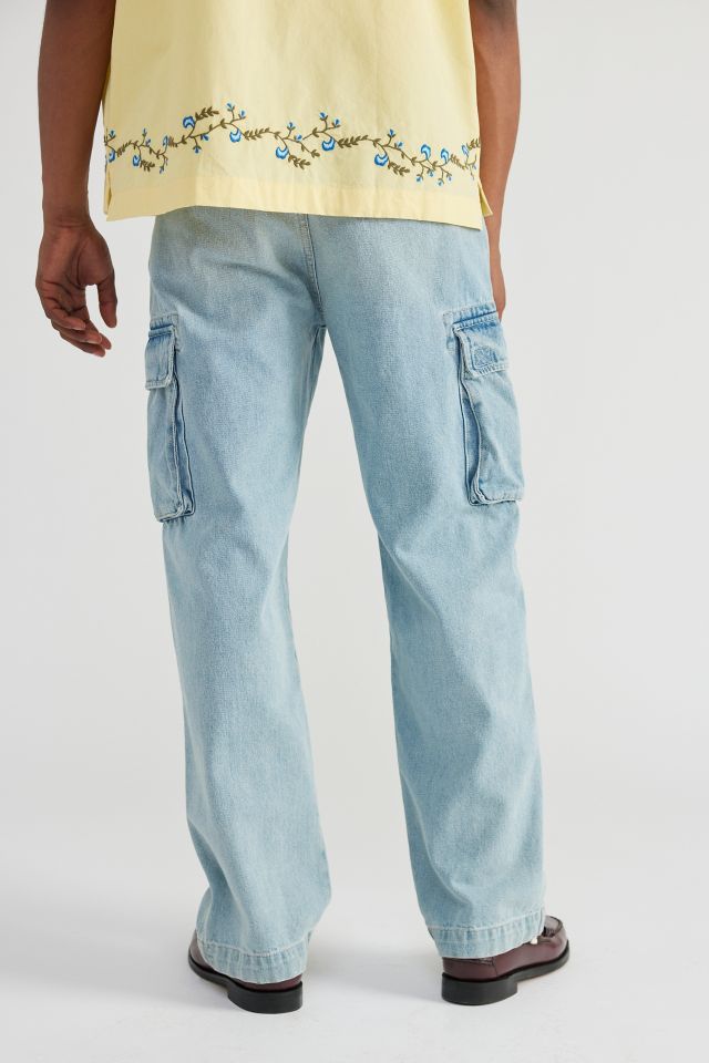 BDG Baggy Skate Fit Cargo Jean In Vintage Denim Light,at Urban Outfitters  in Blue for Men