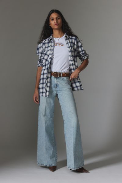 Diesel D-sire Wide-leg Jeans In Light Blue