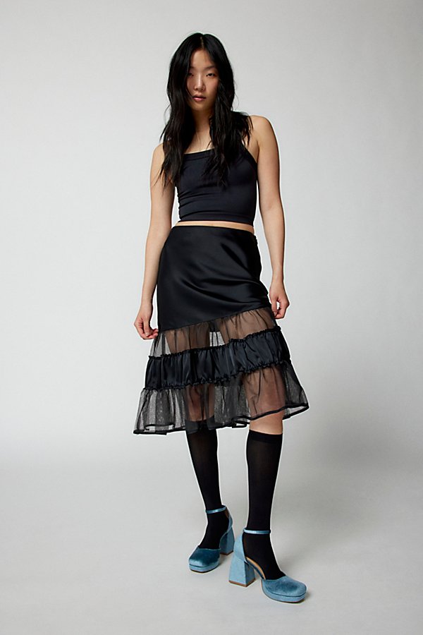 Urban Outfitters Classic Sheer Knee High Sock In Black