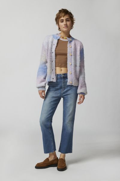 Daze Denim Shy Girl High-waisted Cropped Flare Jean In Tinted Denim, Women's At Urban Outfitters