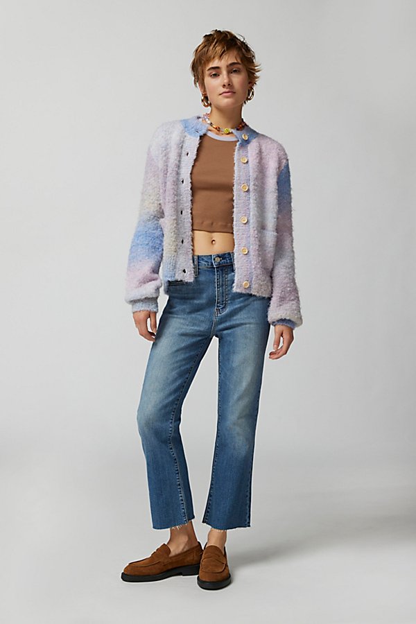 Daze Denim Shy Girl High-waisted Cropped Flare Jean In Tinted Denim, Women's At Urban Outfitters