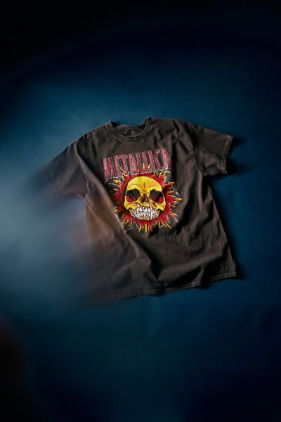 Urban Outfitters Metallica Skull Sun Tee In Black