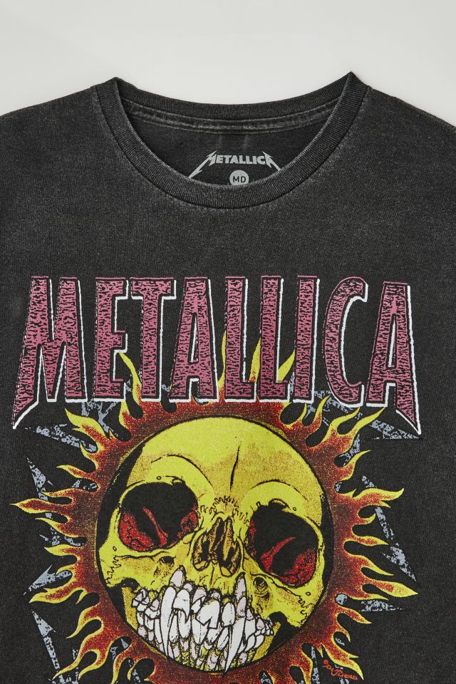 メタリカ　スカル太陽グラフィックTシャツ メタリカ スカル太陽グラフィックTシャツ Metallica Skull Sun