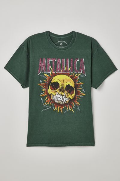 Urban Outfitters Metallica Skull Sun Tee In Dark Green