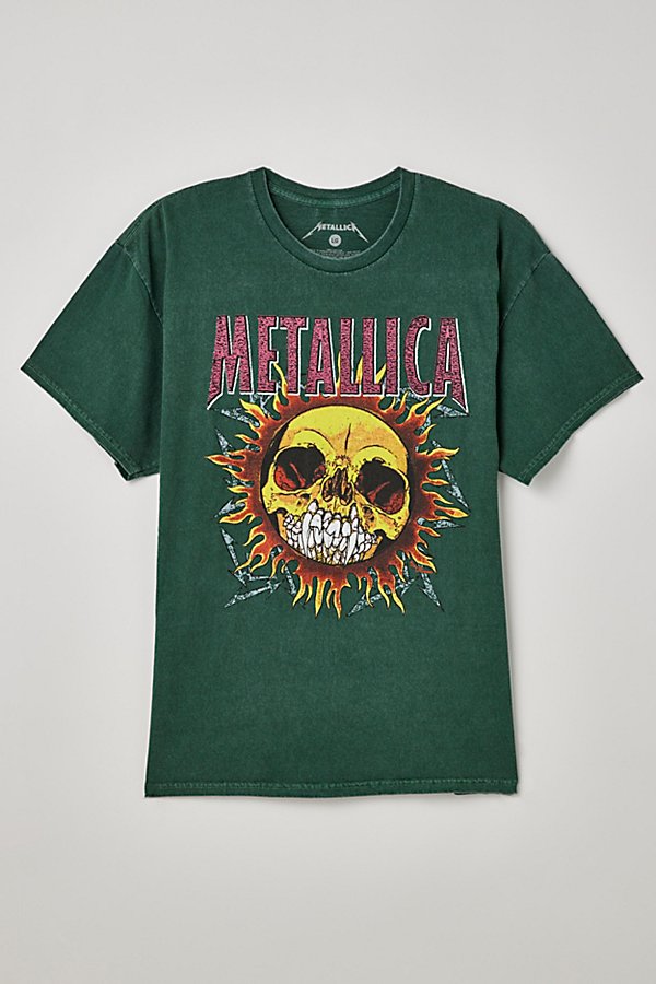 Urban Outfitters Metallica Skull Sun Tee In Dark Green