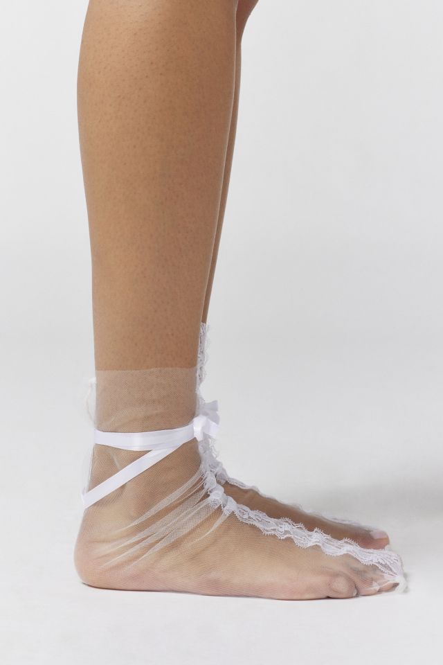 Bow Sheer Mesh Sock #3