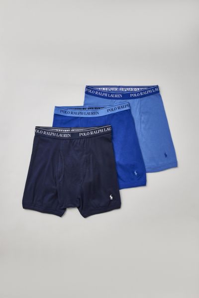 Polo Ralph Lauren Classic Boxer Brief 3-pack In Blue, Men's At Urban Outfitters In Blue