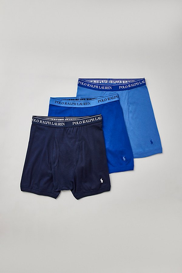 Polo Ralph Lauren Classic Bit Boxer Brief 3-pack In Blue, Men's At Urban Outfitters