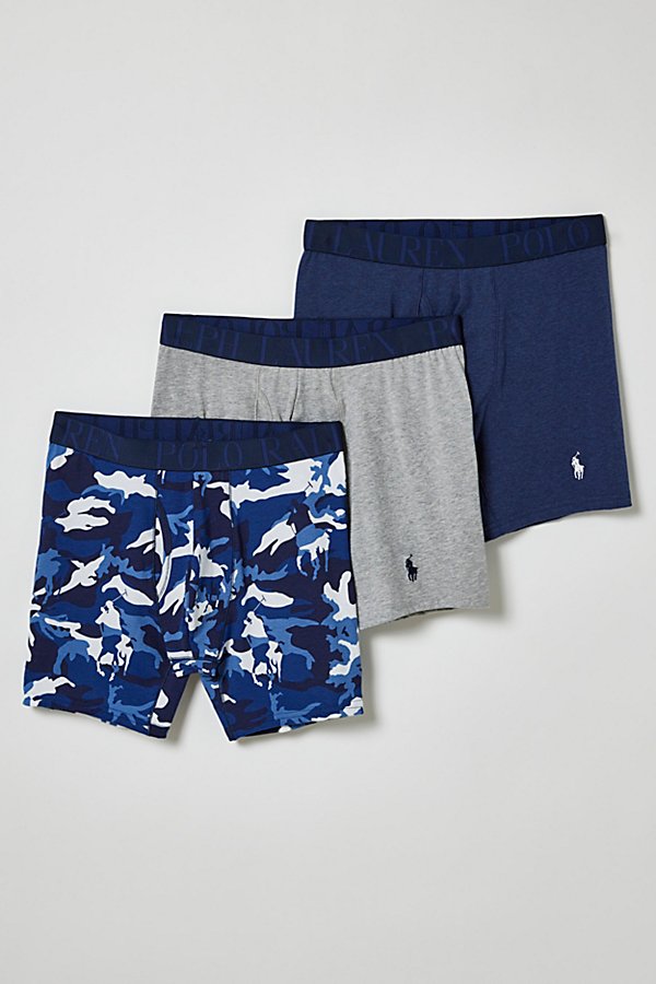 Polo Ralph Lauren Classic Bit Boxer Brief 3-pack In Navy, Men's At Urban Outfitters